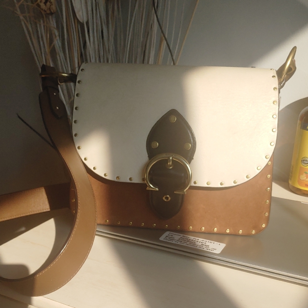 Coach White and Brown Crossbody Bag